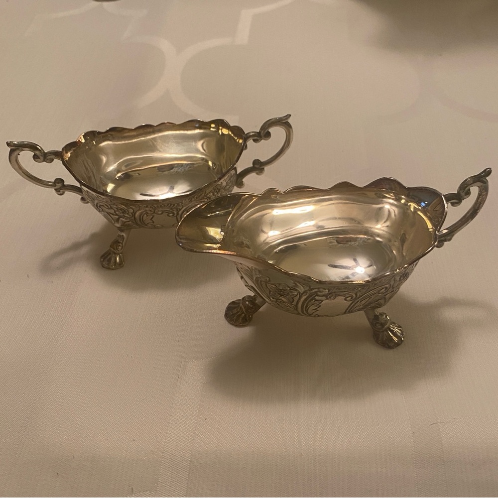 Silver Plated Sugar and Cream Set